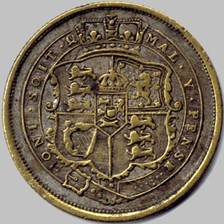 A close-up of a coin

Description automatically generated